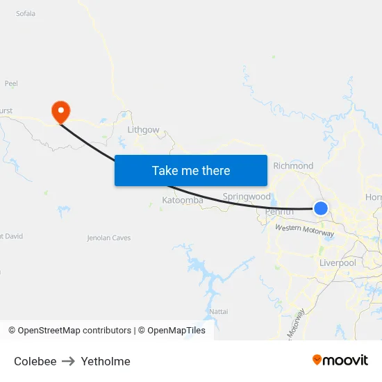 Colebee to Yetholme map