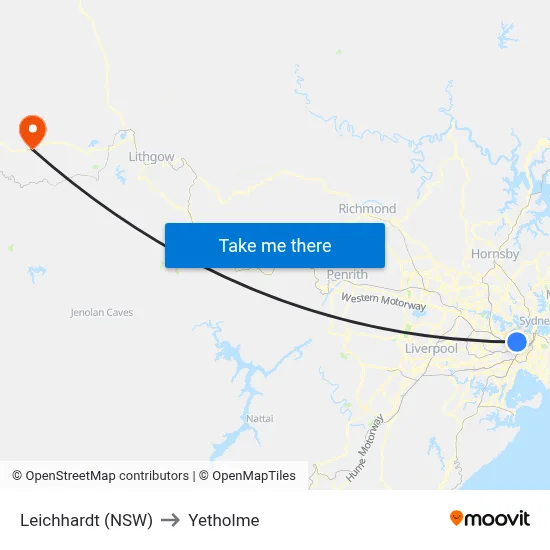 Leichhardt (NSW) to Yetholme map