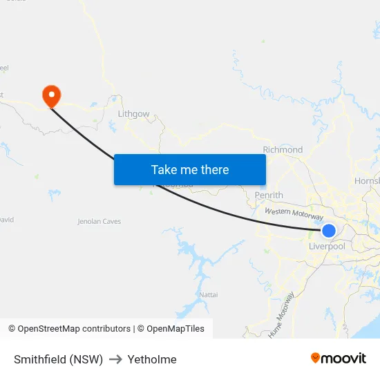 Smithfield (NSW) to Yetholme map