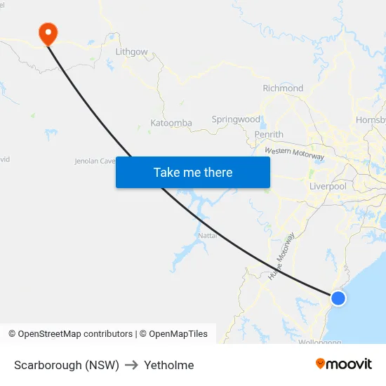 Scarborough (NSW) to Yetholme map