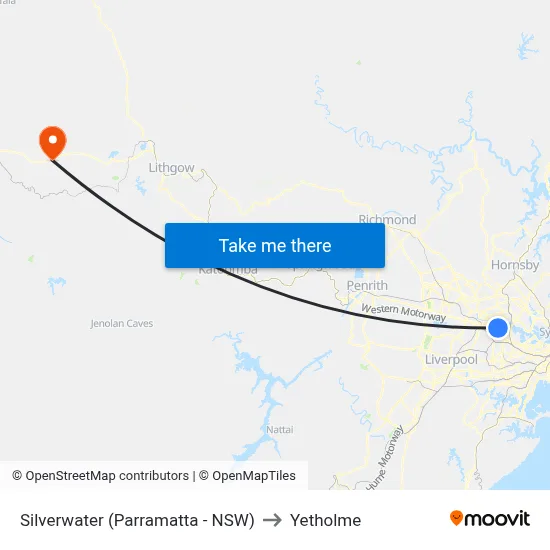 Silverwater (Parramatta - NSW) to Yetholme map