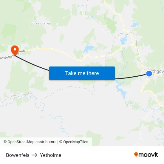 Bowenfels to Yetholme map