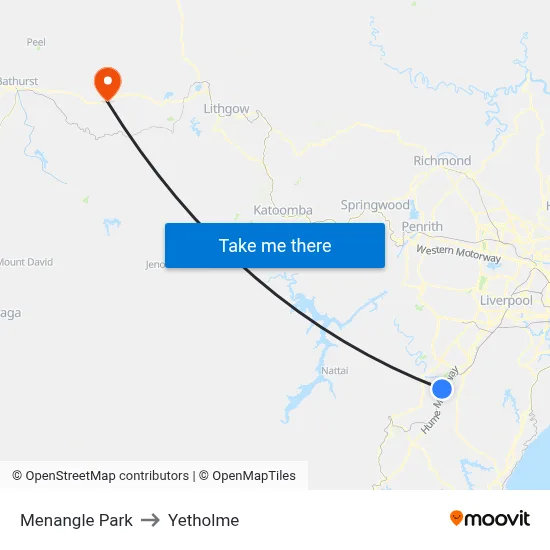 Menangle Park to Yetholme map