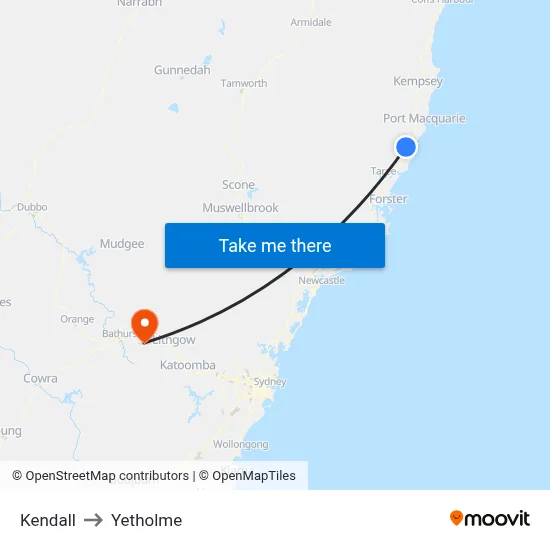 Kendall to Yetholme map