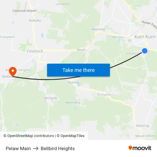 Pelaw Main to Bellbird Heights map