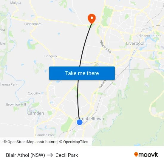 Blair Athol (NSW) to Cecil Park map