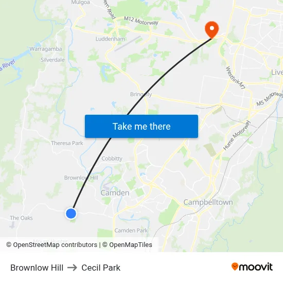 Brownlow Hill to Cecil Park map