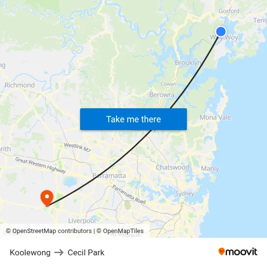 Koolewong to Cecil Park map