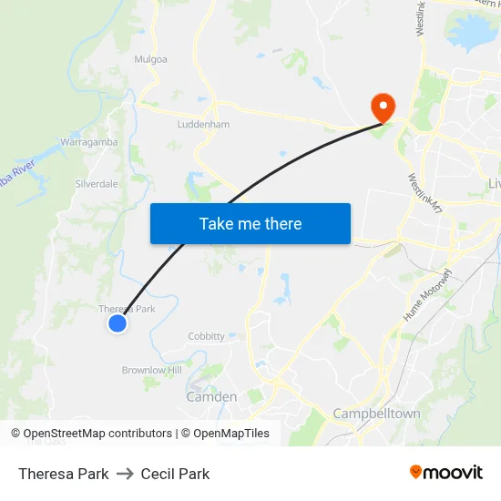 Theresa Park to Cecil Park map