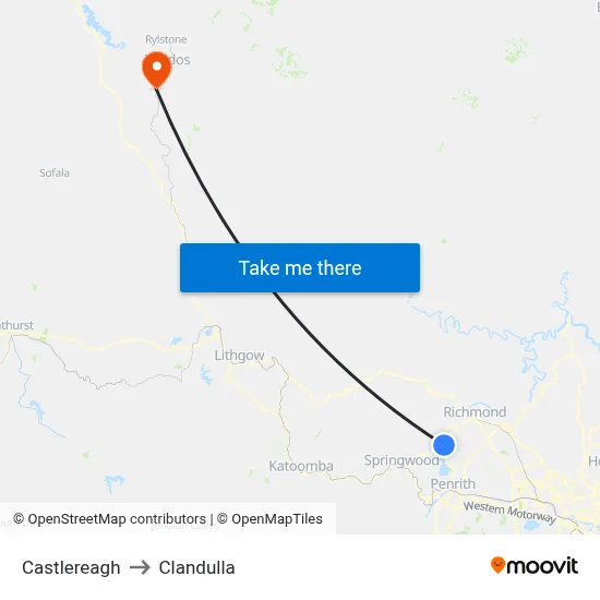 Castlereagh to Clandulla map