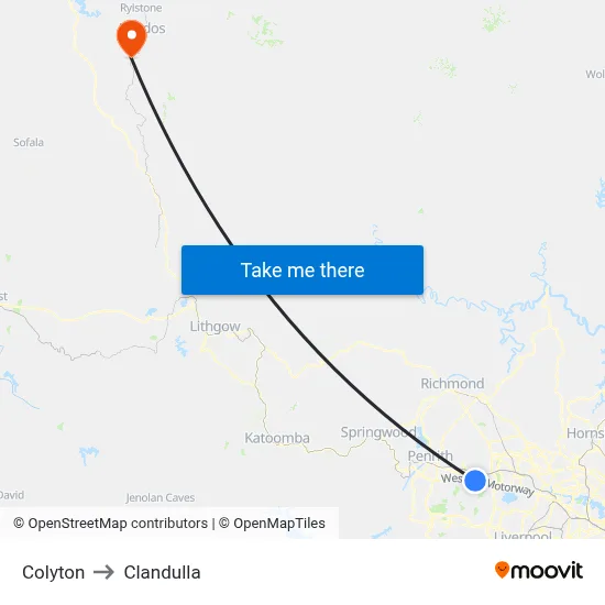 Colyton to Clandulla map
