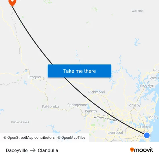 Daceyville to Clandulla map