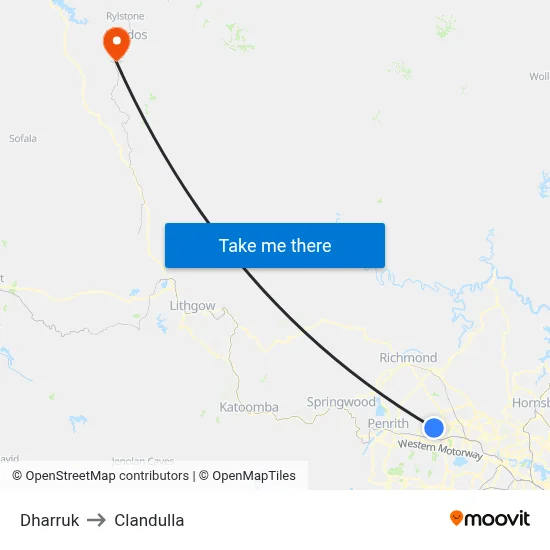 Dharruk to Clandulla map
