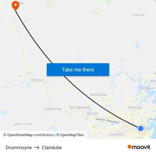Drummoyne to Clandulla map