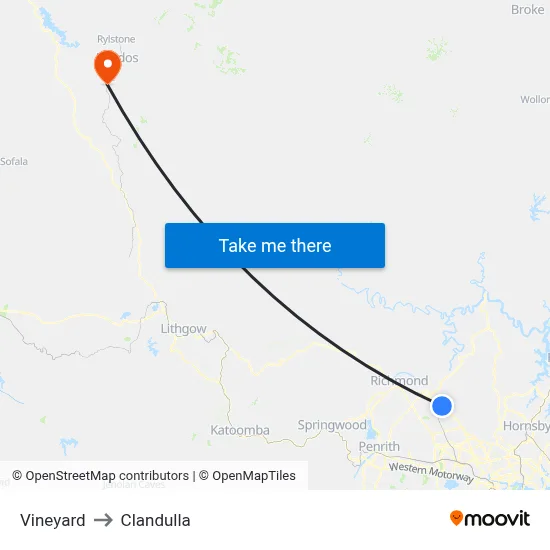 Vineyard to Clandulla map