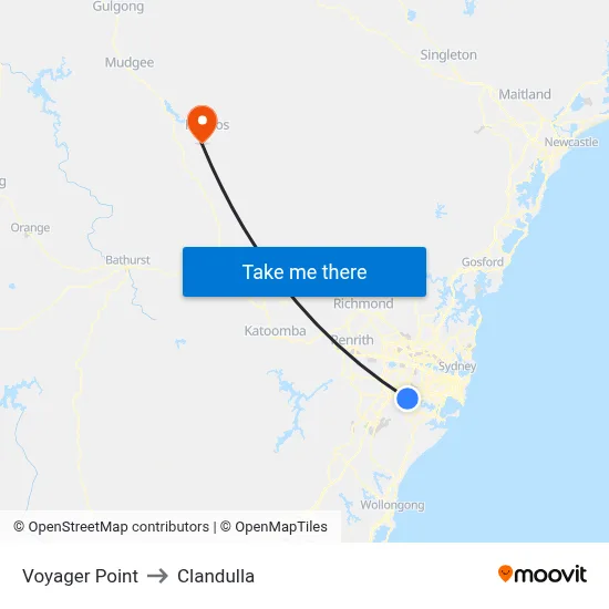 Voyager Point to Clandulla map