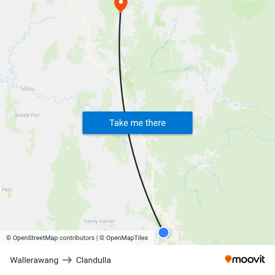 Wallerawang to Clandulla map