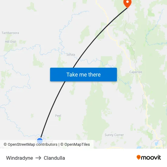 Windradyne to Clandulla map
