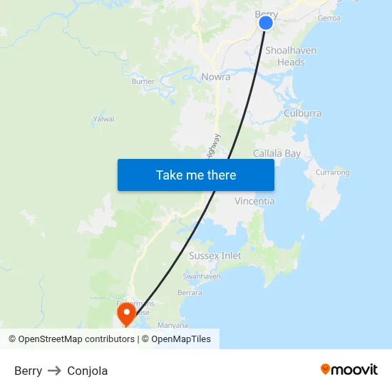 Berry to Conjola map