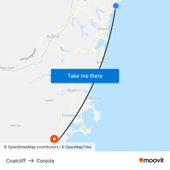 Coalcliff to Conjola map
