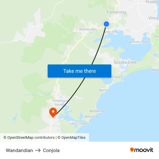 Wandandian to Conjola map