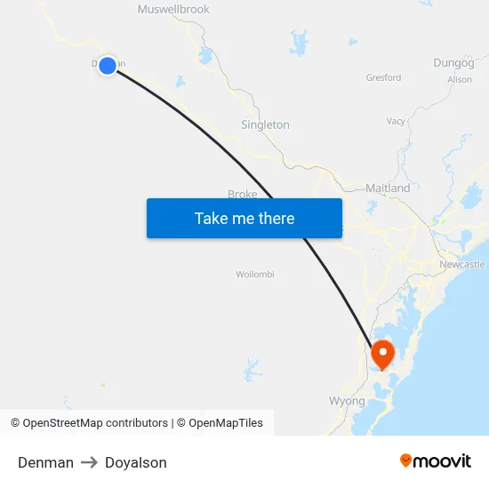 Denman to Doyalson map