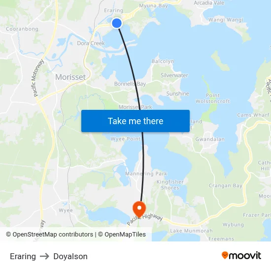 Eraring to Doyalson map