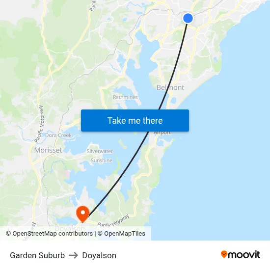 Garden Suburb to Doyalson map