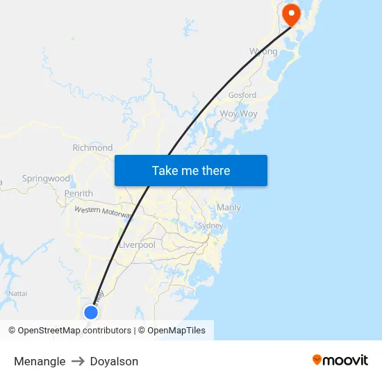 Menangle to Doyalson map