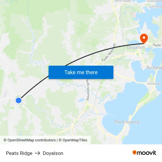 Peats Ridge to Doyalson map