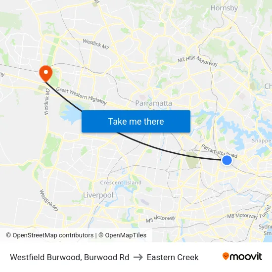 Westfield Burwood, Burwood Rd to Eastern Creek map