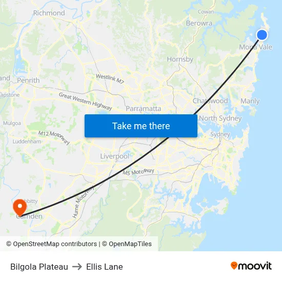 Bilgola Plateau to Ellis Lane map