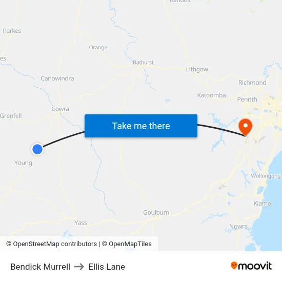 Bendick Murrell to Ellis Lane map