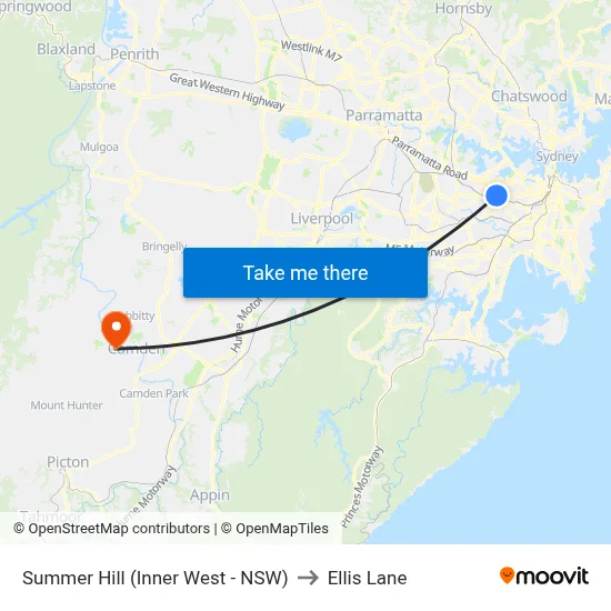 Summer Hill (Inner West - NSW) to Ellis Lane map