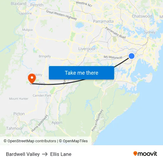 Bardwell Valley to Ellis Lane map