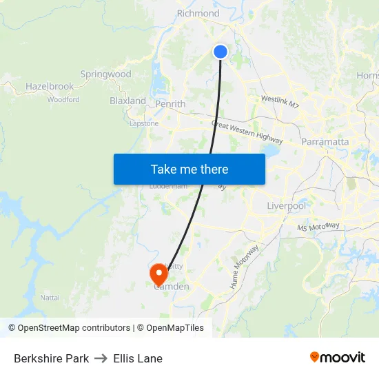 Berkshire Park to Ellis Lane map