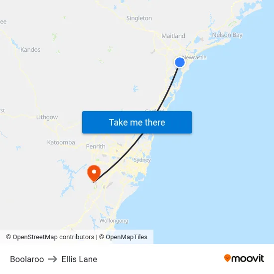 Boolaroo to Ellis Lane map