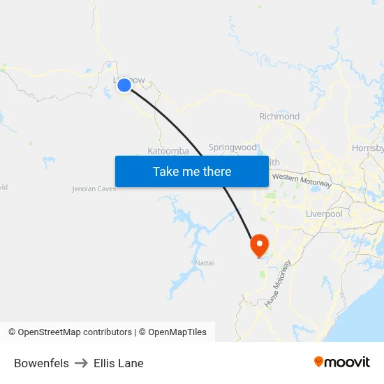 Bowenfels to Ellis Lane map