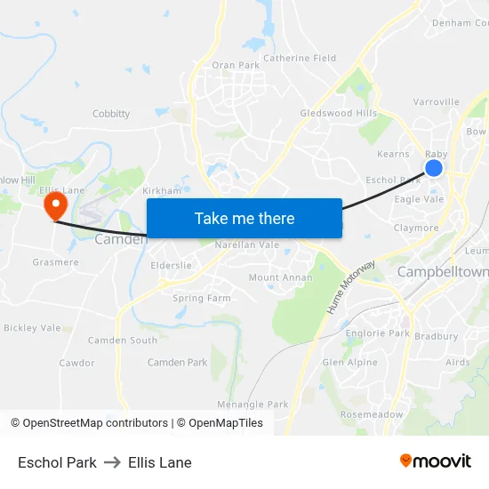 Eschol Park to Ellis Lane map
