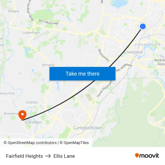 Fairfield Heights to Ellis Lane map