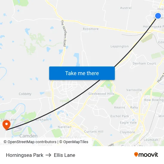 Horningsea Park to Ellis Lane map