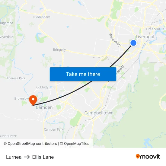 Lurnea to Ellis Lane map