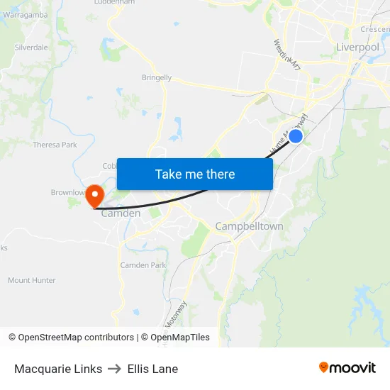 Macquarie Links to Ellis Lane map