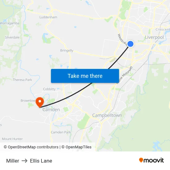 Miller to Ellis Lane map
