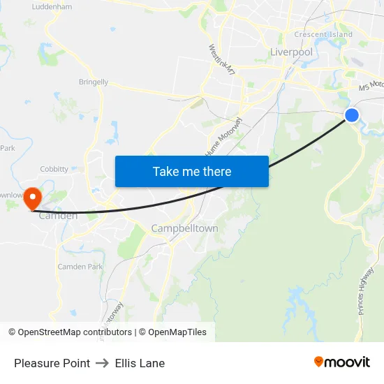 Pleasure Point to Ellis Lane map