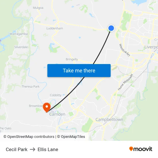 Cecil Park to Ellis Lane map