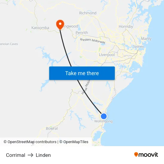 Corrimal to Linden map