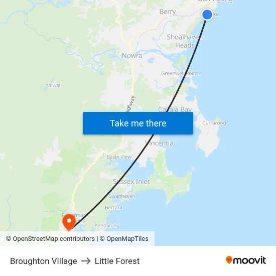 Broughton Village to Little Forest map