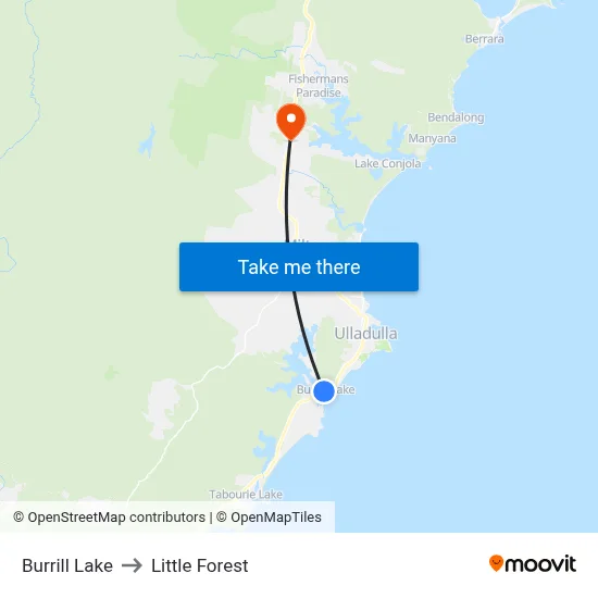 Burrill Lake to Little Forest map