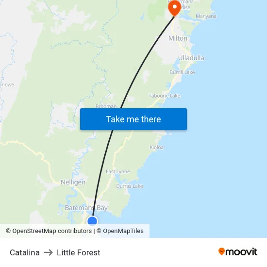 Catalina to Little Forest map